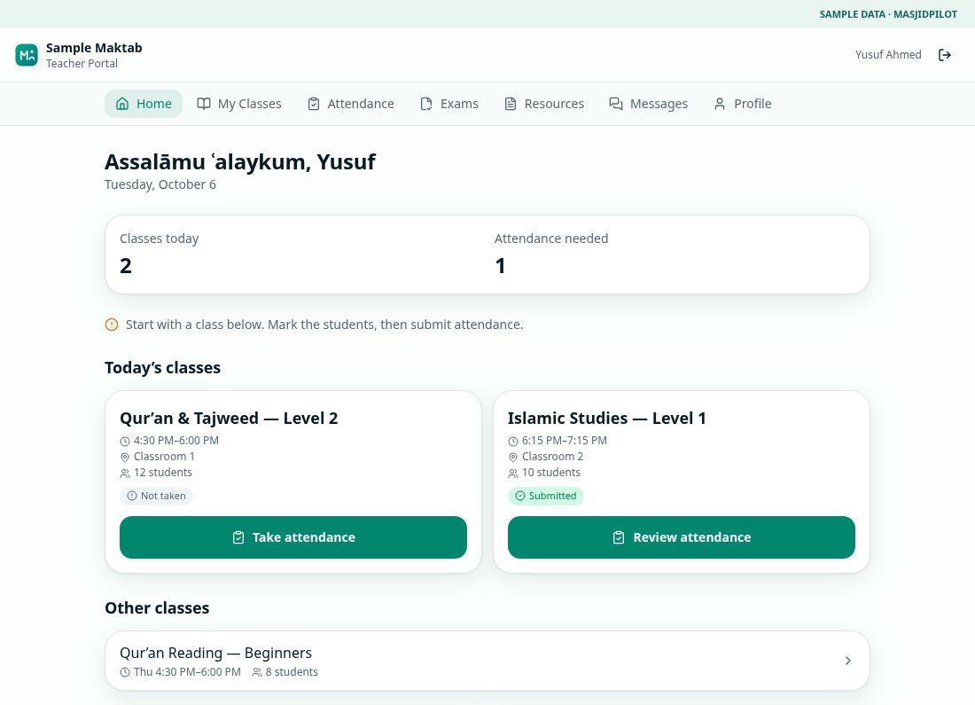 Teacher portal